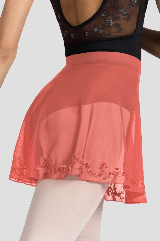 ladies-hana-floral-mesh-skirt-peach