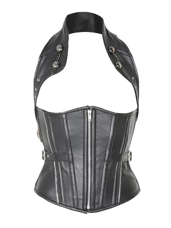 leather-zip-buckle-halterneck-corset