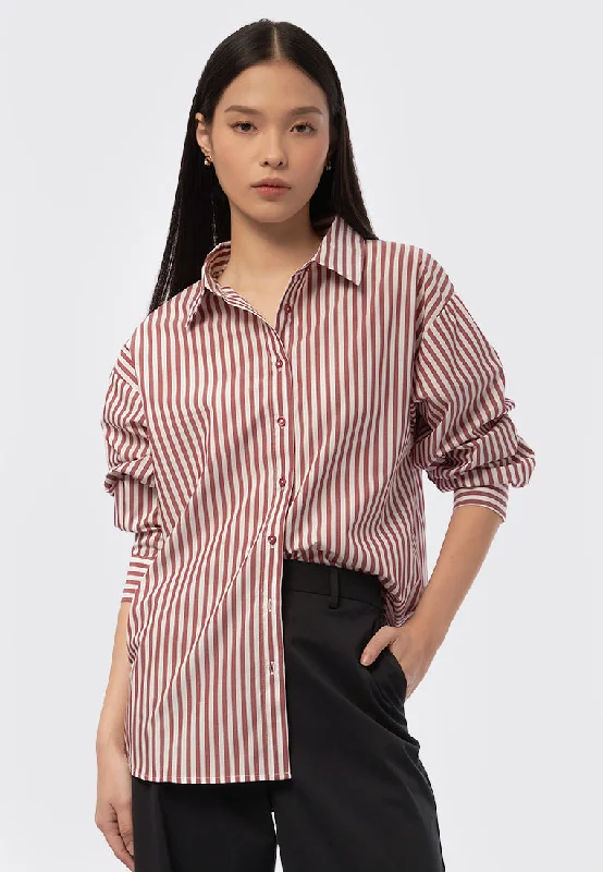 Long Sleeve Stripes Blouse