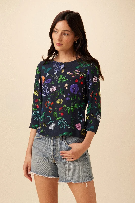 Martina Ecovero Blouse - Stella Floral Navy