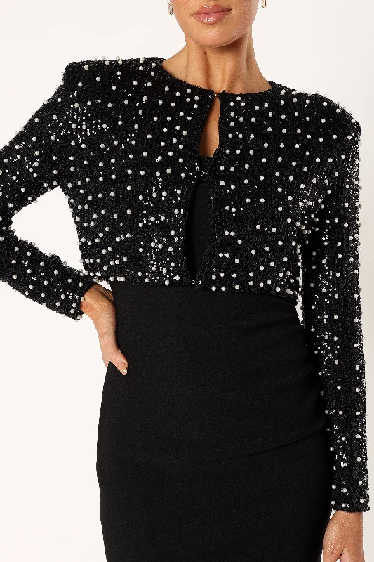 monica-all-over-pearl-crop-jacket-black