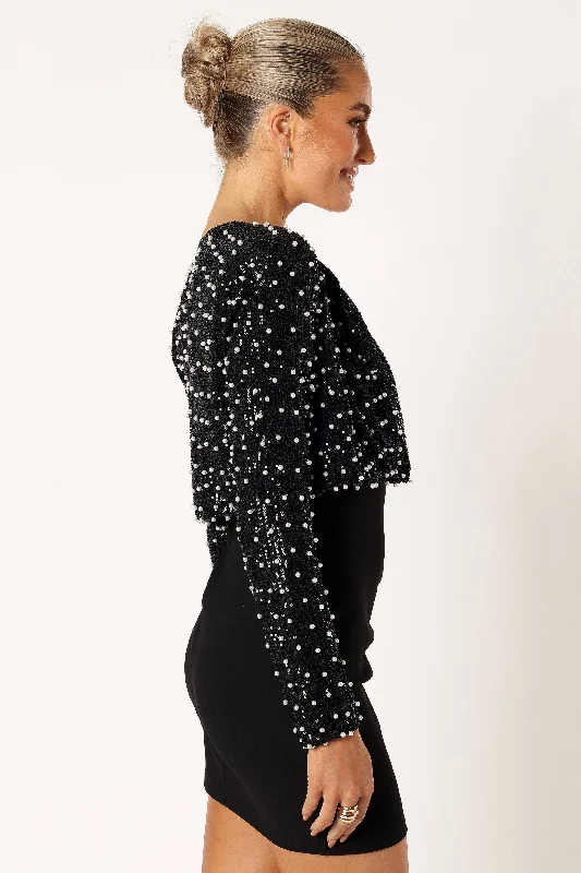 monica-all-over-pearl-crop-jacket-black