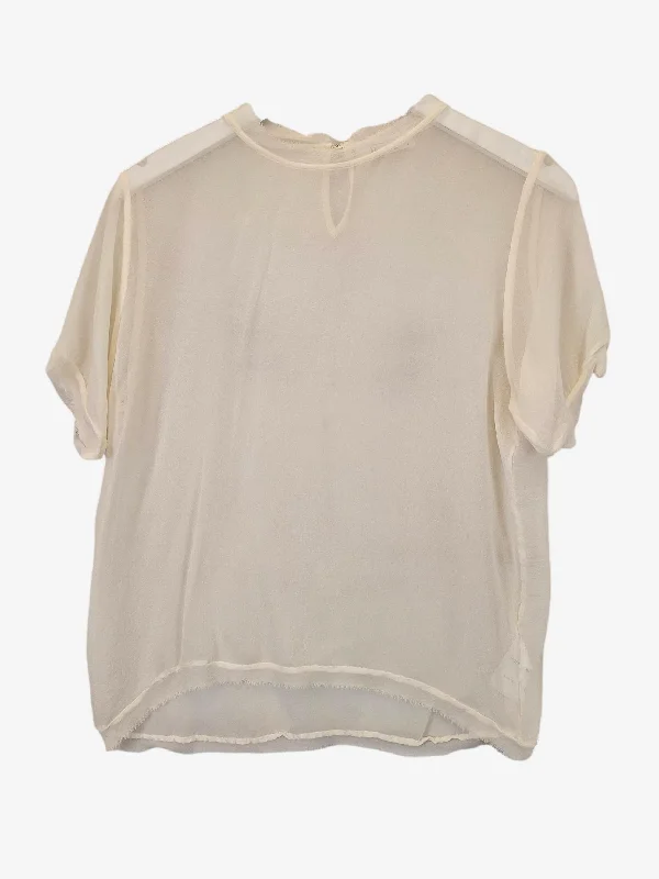 Morrison Stylish Sheer Silk Top Size 8