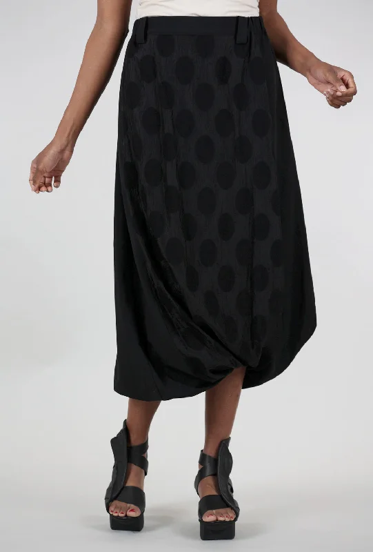 Burnished Dot Skirt, Black