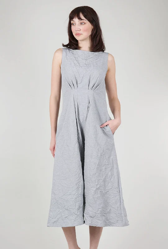 Crush Pinstripe Abbie Dress, Gray