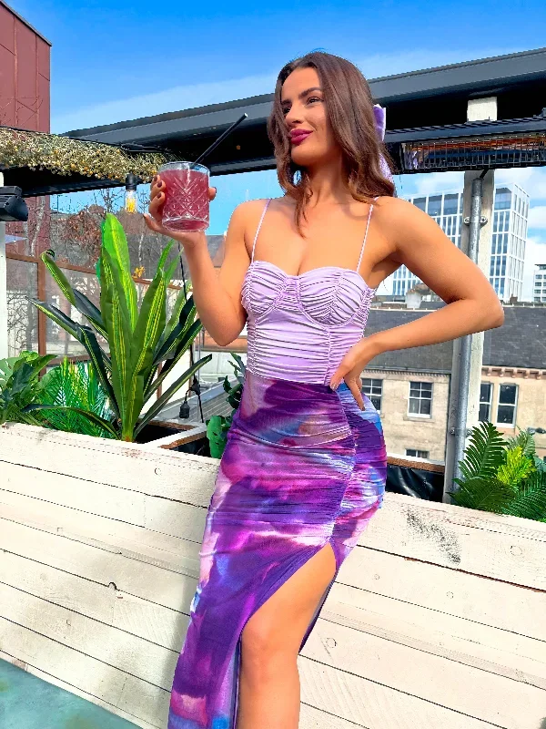 no-meshing-purple-tie-dye-ruched-midi-skirt