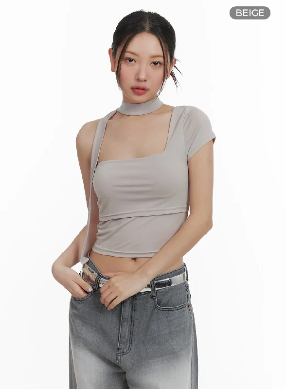 one-shoulder-crop-tee-with-thin-scarf-ca416