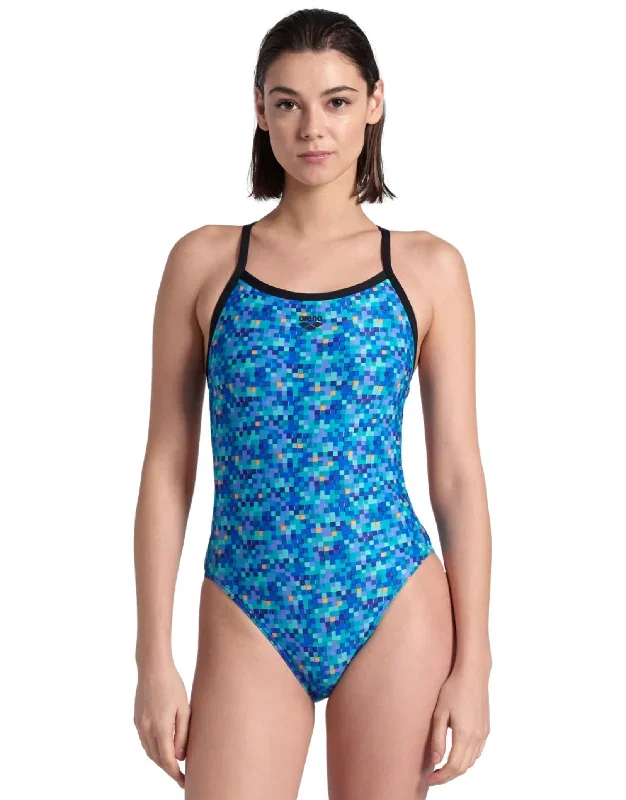 Pooltiles Challenge Back Swimsuit - Black/Blue