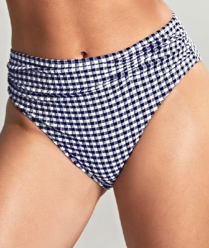 Panache Swimwear Gingham Midi Pant - Navy Gingham