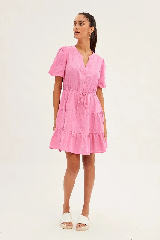 pink-shirt-dress-short-sleeve-v-neck-tiered-dd25780-47rb