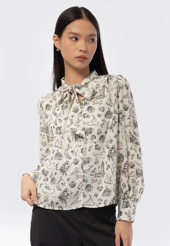 Printed Long Sleeve Blouse