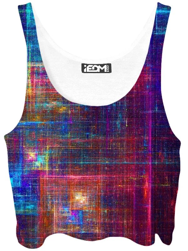 Psychedelic Matrix Rainbow Crop Top