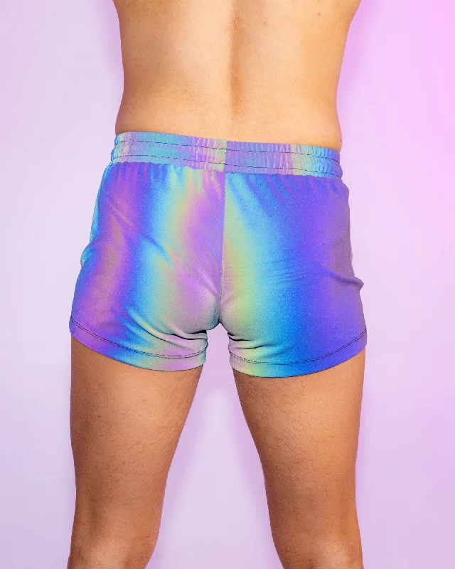 rainbow-reflective-drawstring-shorts