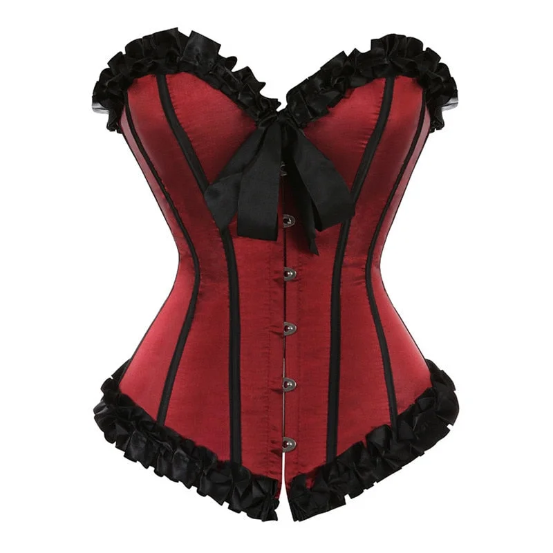 Red and black Steampunk corset