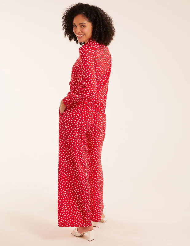 red-polka-dot-oversized-shirt-trouser-set