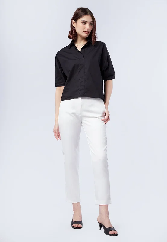 regular-fit-short-sleeve-blouse-23l045-black