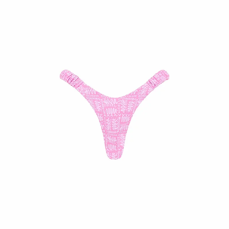 Retro Y Thong Bikini Bottom - Strawberry Milkshake