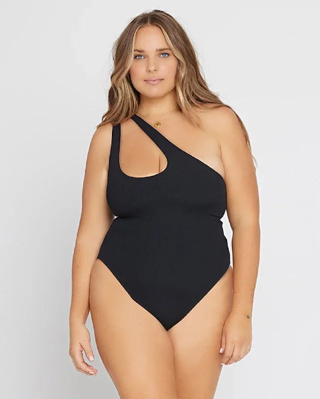 Ribbed Phoebe One Piece Swimsuit - Black