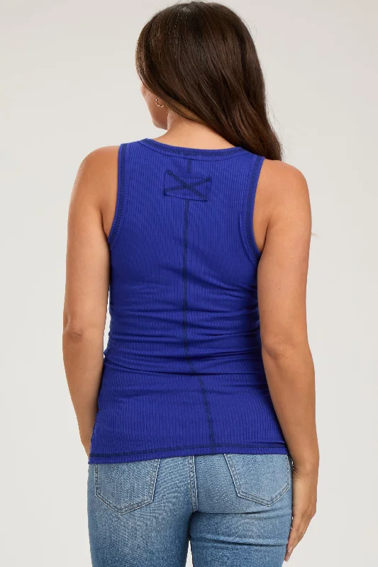 royal-button-accent-ribbed-maternity-tank