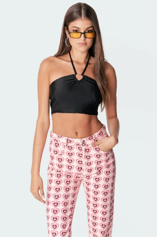 Sianna Heart Halter Crop Top