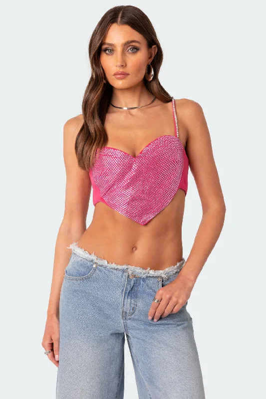 In Your Heart Rhinestone Crop Top