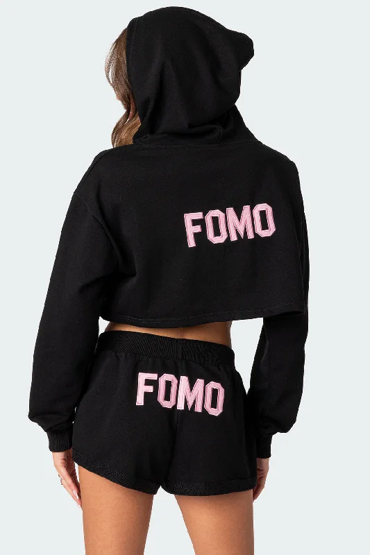 Fomo Cropped Zip Up Hoodie