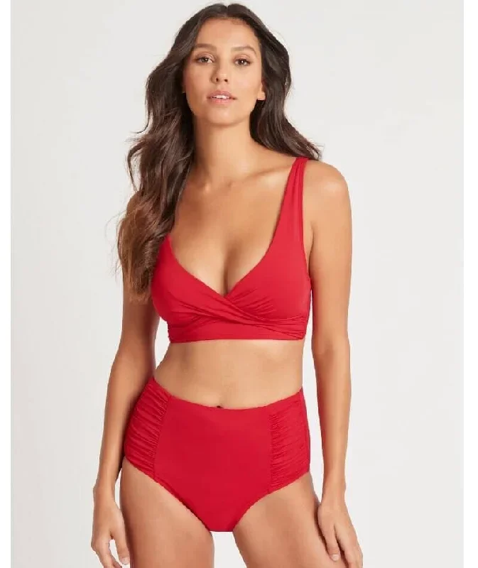 sea-level-eco-essentials-gathered-side-high-waist-bikini-brief-red