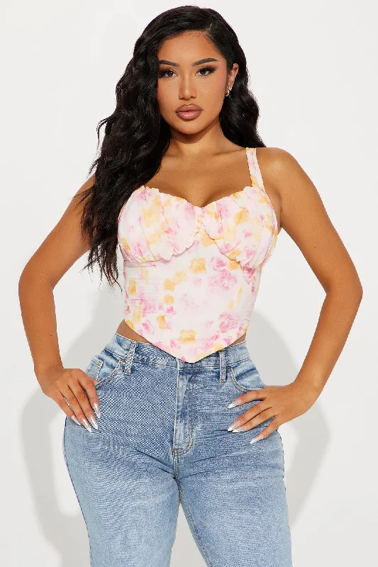 Seasons Change Corset Top - Pink/combo