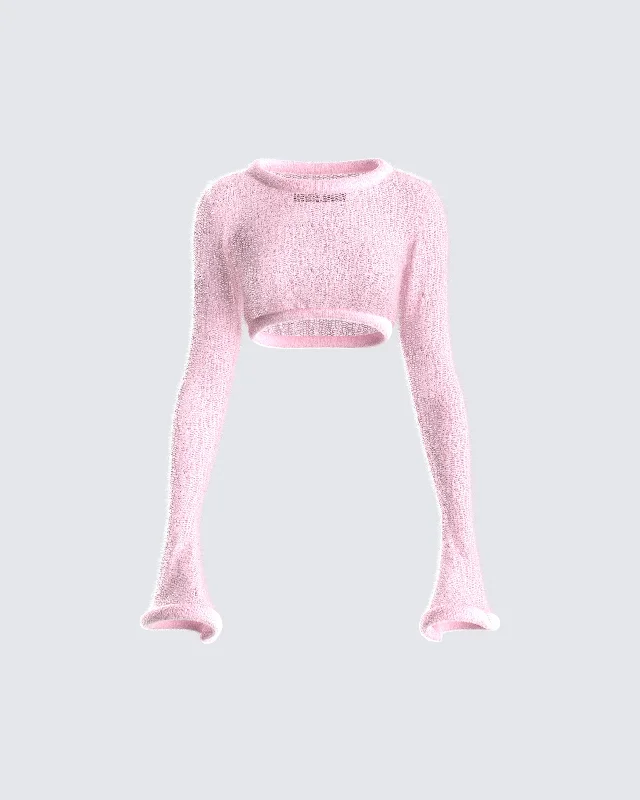 Senga Pink Cropped Sweater Top