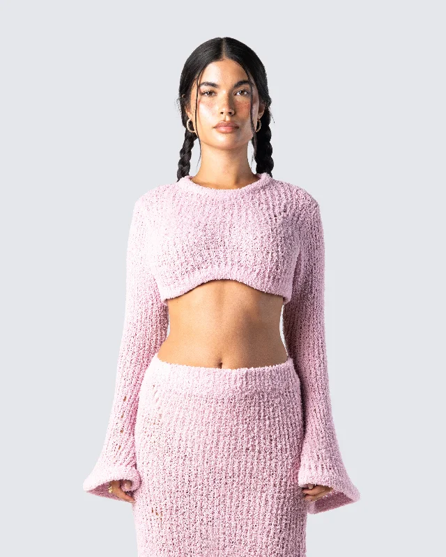 senga-pink-cropped-sweater-top