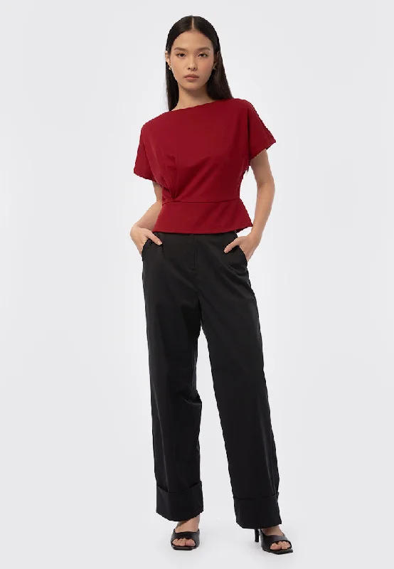 short-sleeves-blouse-with-drapery-24g043-dark-red