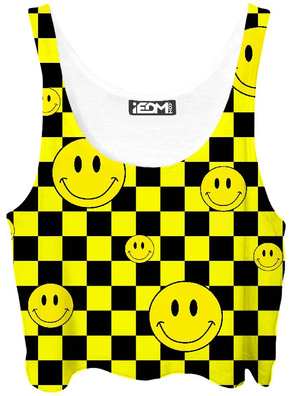 Smile Checkerboard Crop Top