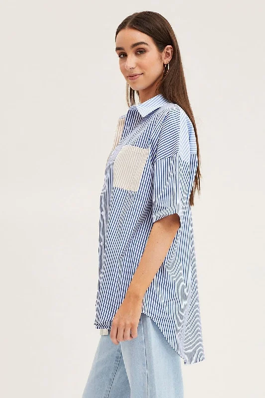 stripe-half-sleeve-stripe-longline-shirt-wc1015-38wb