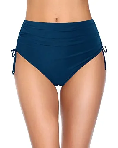 Stylish Tummy Control Swim Shorts High Waisted Full Coverage Bikini Bottoms for Women