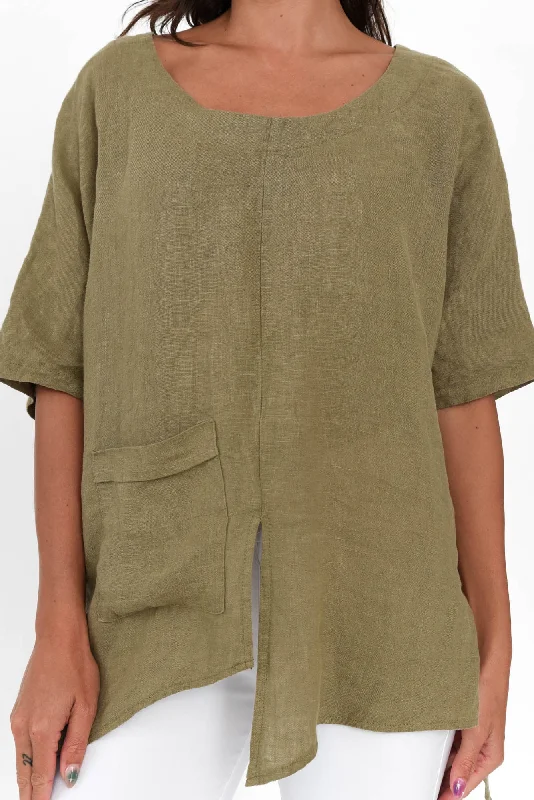 sura-khaki-linen-top