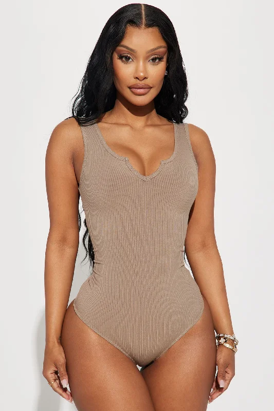 Talia Ribbed Bodysuit - Stone