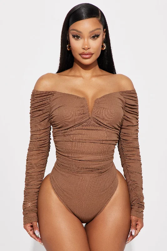 The Finer Things Mesh Bodysuit - Mocha