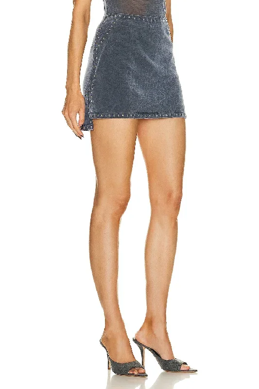 velvet-mesh-studded-mini-skirt