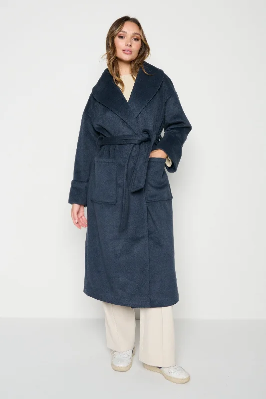 Verona Wrap Coat - Navy