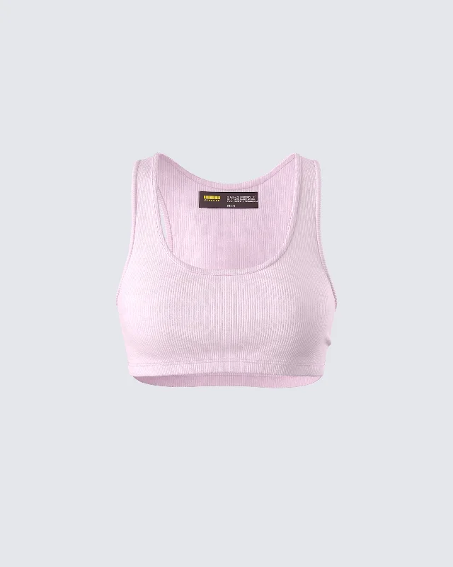 Waverly Pink Ribbed Tank Top