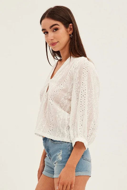 white-shirt-3-4-sleeve-banded-collar-longline-broidery-wc1009-38wb