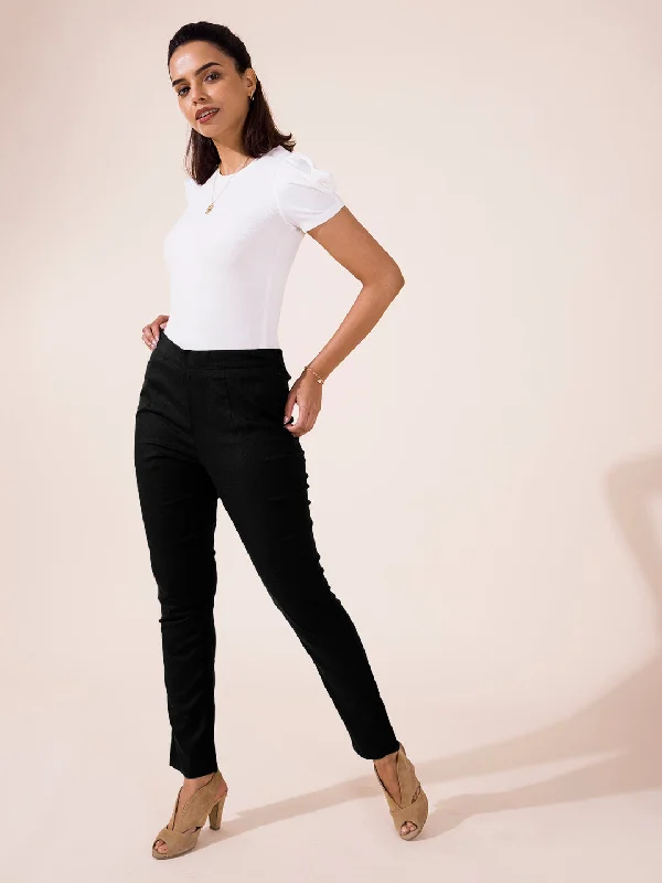 women-solid-black-mid-rise-linen-pencil-pants