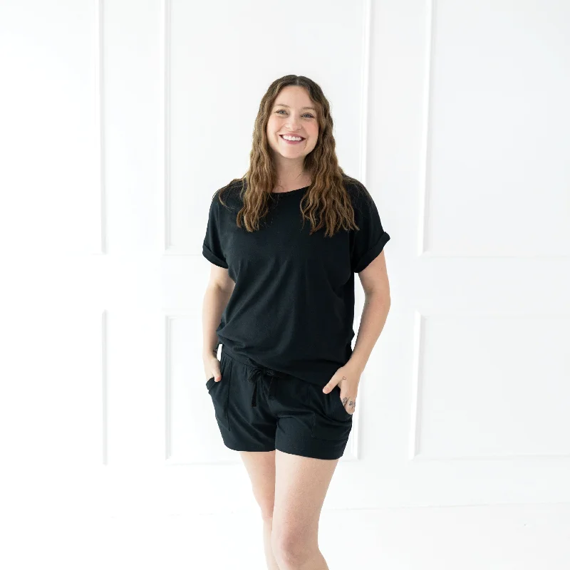 Women's Bamboo Jersey Shorts in Midnight