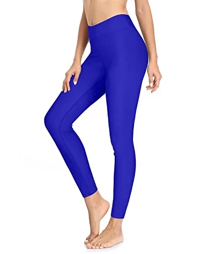 Swim Pants For Women Swimming Leggings High Waisted Upf 50+ Rash Guard Pants-Royal Blue