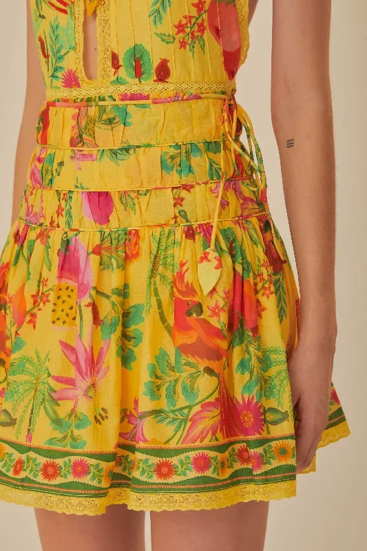 yellow-delicate-fruit-garden-mini-skirt